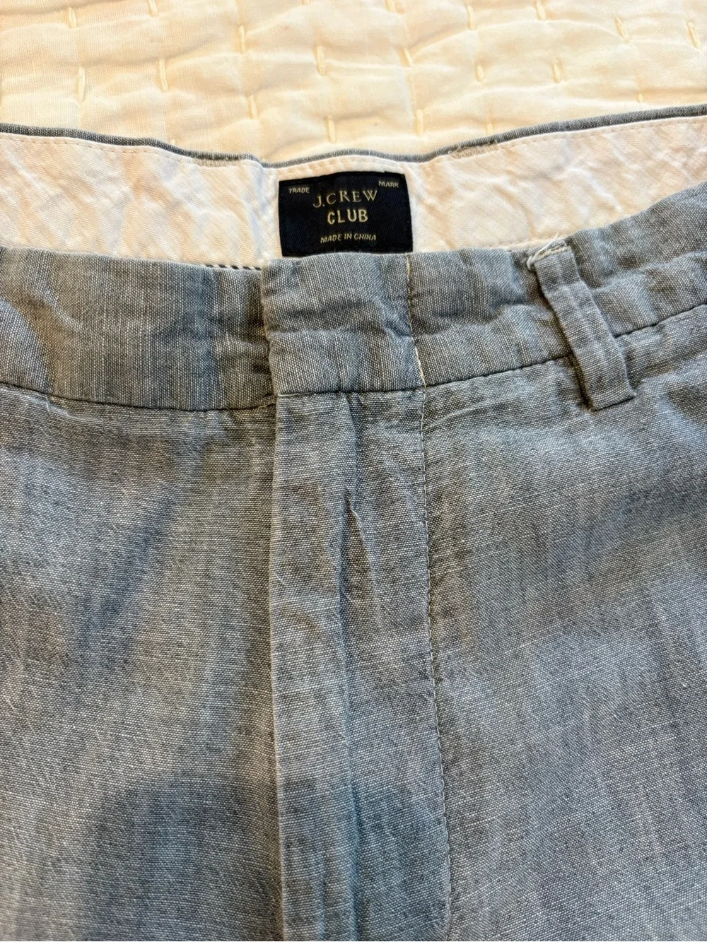 J.Crew Club Chambray Shorts Men’s 30  100% Cotton Flat Front 10.5” Inseam